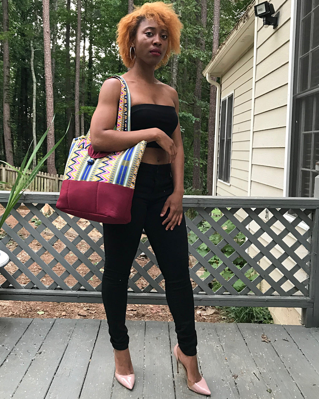 Nahili Kente African Print Shoulder Bag