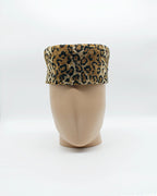 Leopard Print Velvet Hat for Men