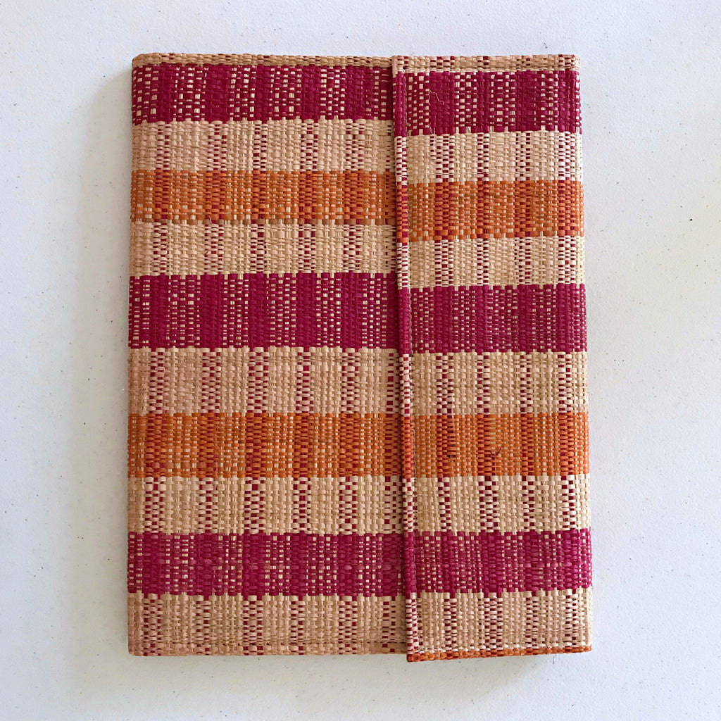 African Handmade Document Holder with Press Buttons Closure (Design/Color Varies)