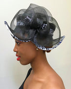 Zona African Print Church Hat - Black