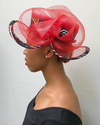 Toghu African Print Church Hat - Red