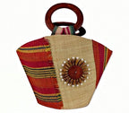 African Handmade Raffia Fibers Basket Handbag