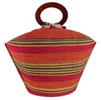 African Handmade Raffia Fibers Basket Handbag