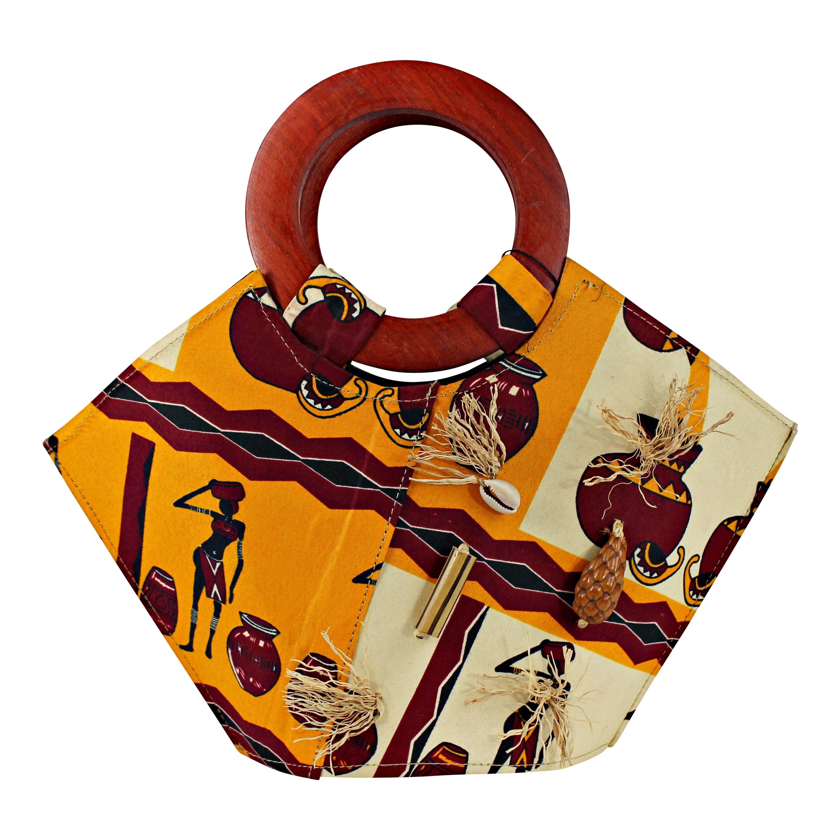 Chike African Hand Woven Raffia Fibers Handbag (Small)