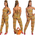 Masika Hand Woven Raffia Fibers Basket African Bag with Wood Handle - Orange