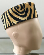 Gold & Brown Print African Kufi Hat for Men