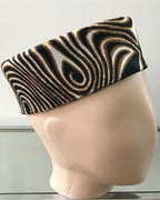 Brown & Silver Print African Kufi Hat for Men