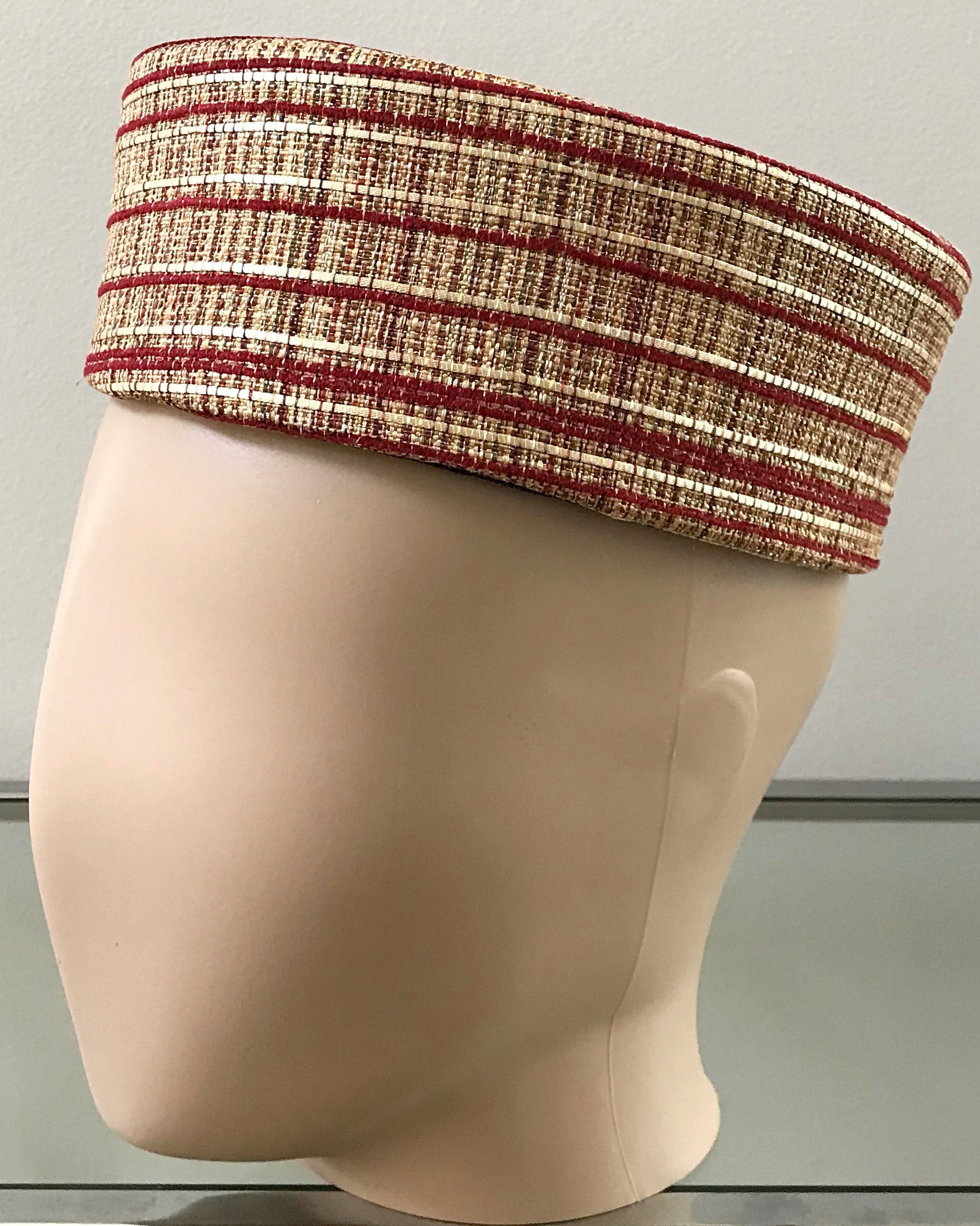 Straw Print  African Kufi Hat for Men