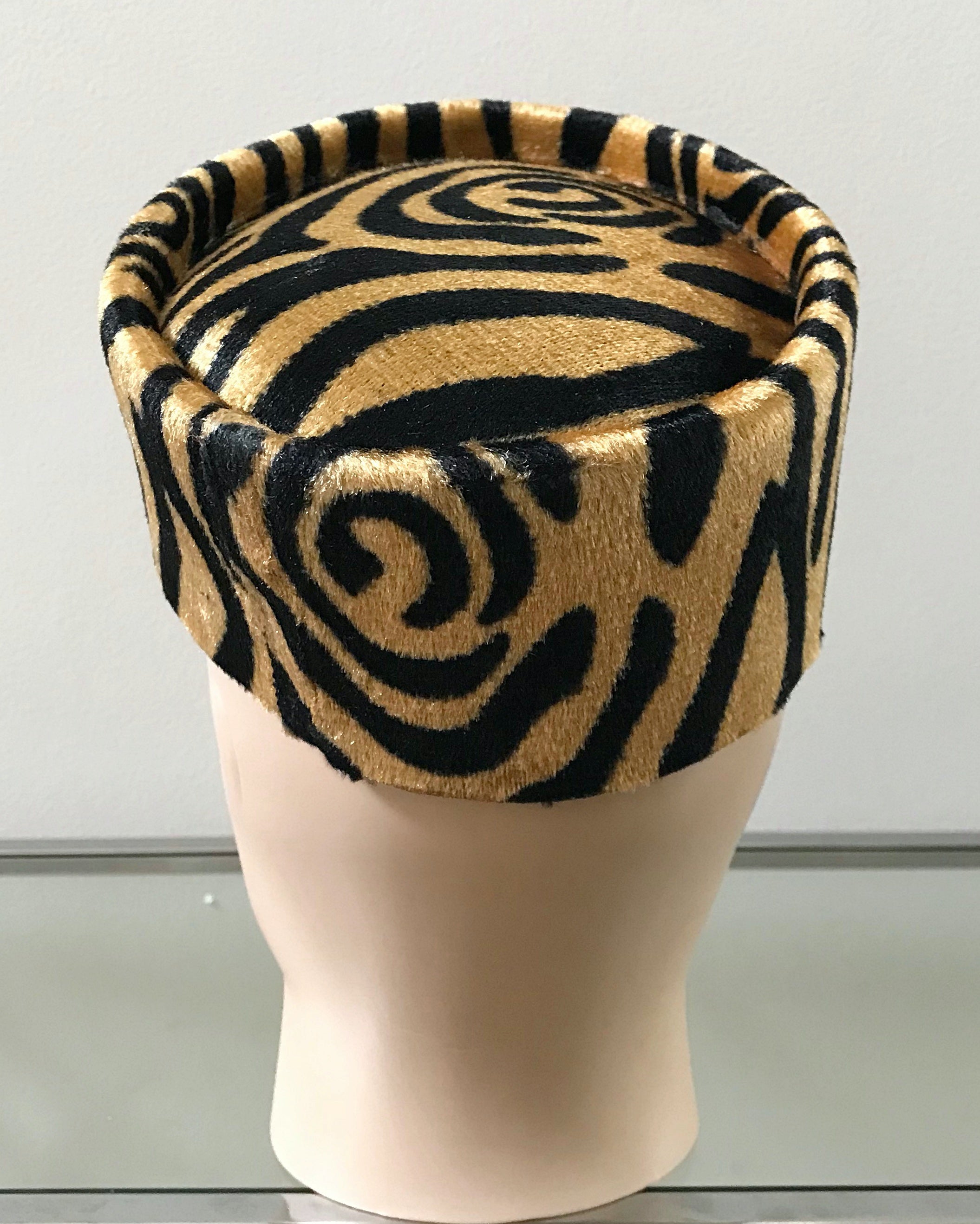 Gold & Brown Print African Kufi Hat for Men