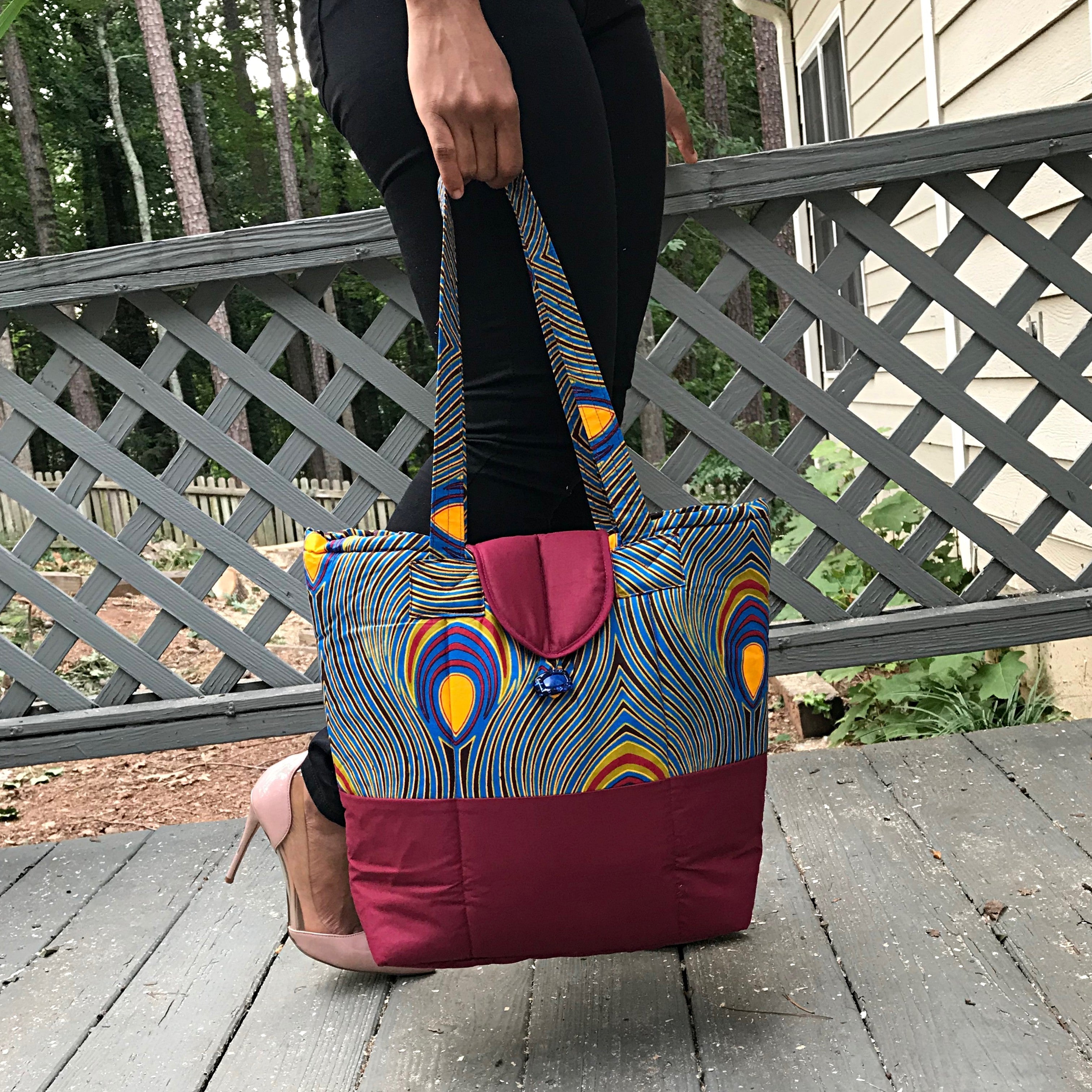 Peacock African Print Shoulder Bag
