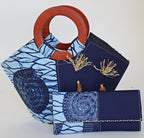 Akin African Print Purse Wallet - Blue