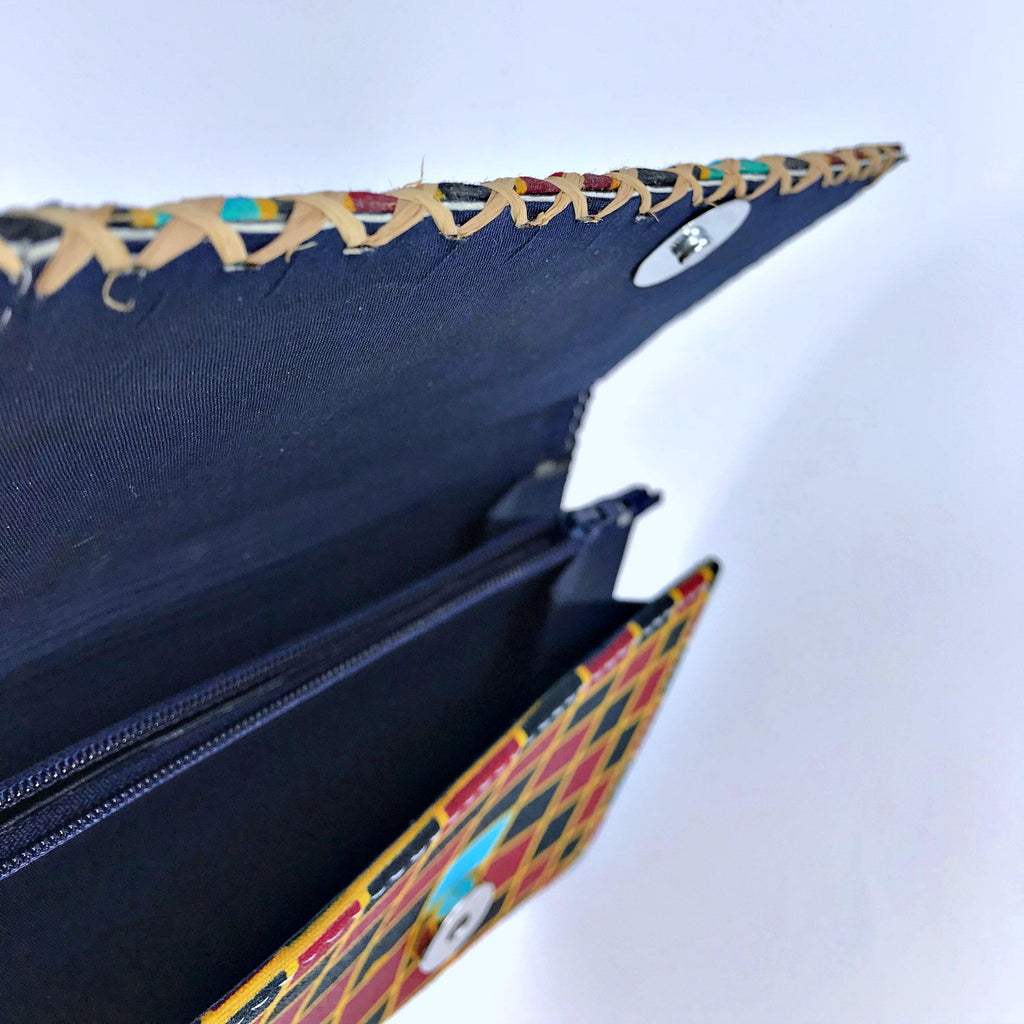 Hadja African Print Purse Wallet - Black / Red